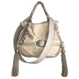 Lancel brigitte bardot beige cloth handbag