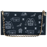 Chanel blue cloth clutch bag