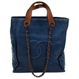 Chanel blue leather handbag