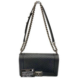 Chanel boy black leather handbag