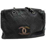 Chanel black leather handbag