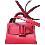 Boyy red leather handbag