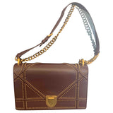 Dior diorama burgundy leather handbag