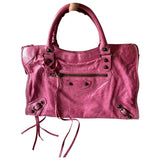 Balenciaga city pink leather handbag