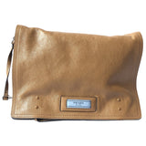 Prada etiquette camel leather handbag