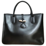 Longchamp roseau black leather handbag
