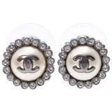 Chanel silver metal earrings
