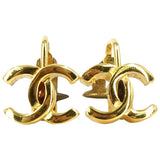 Chanel cc gold metal earrings