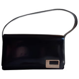 Lancel black patent leather clutch bag