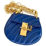 Chloé drew blue leather handbag