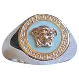Versace medusa turquoise metal rings