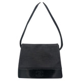 Chanel black velvet handbag