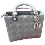 Dior lady dior grey leather handbag