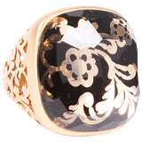 Pomellato victoria black yellow gold rings