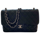 Chanel timeless/classique black leather handbag