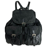 Prada black cloth backpacks