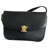 Celine triomphe vintage navy leather handbag