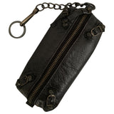 Balenciaga black leather clutch bag