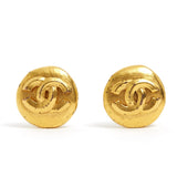Chanel cc gold metal earrings
