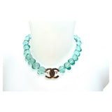 Chanel cc green glass necklaces