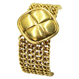 Chanel matelassé gold metal bracelets