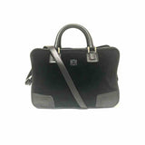 Loewe amazona black suede travel bag