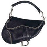 Dior saddle black leather handbag