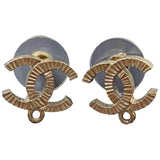 Chanel cc gold metal earrings