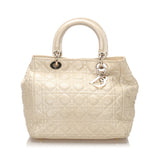 Dior lady dior gold leather handbag