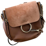 Chloé faye brown leather backpacks