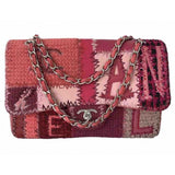 Chanel timeless/classique pink cloth handbag