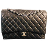 Chanel timeless/classique black leather handbag