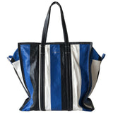Balenciaga bazar bag blue leather handbag