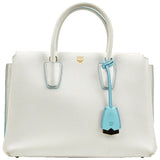 Mcm white leather handbag