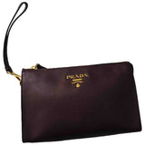 Prada burgundy leather clutch bag