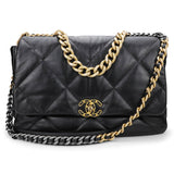 Chanel chanel 19 black leather handbag