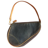 Dior saddle blue cotton clutch bag