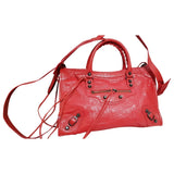 Balenciaga city red leather handbag
