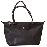 Longchamp pliage  brown leather handbag