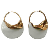 Celine swirl white metal earrings