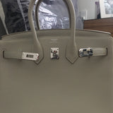 Hermès birkin 25 grey leather handbag