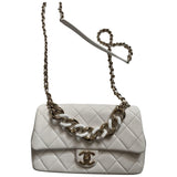 Chanel chanel 19 white leather handbag