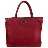 Prada tessuto city burgundy cloth handbag