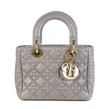 Dior lady dior grey leather handbag