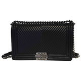 Chanel boy black leather handbag