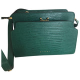 Marni trunk green leather handbag