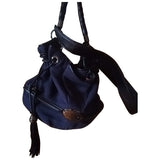 Lancel brigitte bardot navy cotton handbag