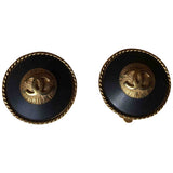 Chanel cc gold metal earrings