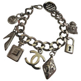 Chanel silver metal bracelets