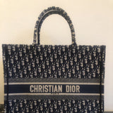 Dior book tote blue cotton handbag